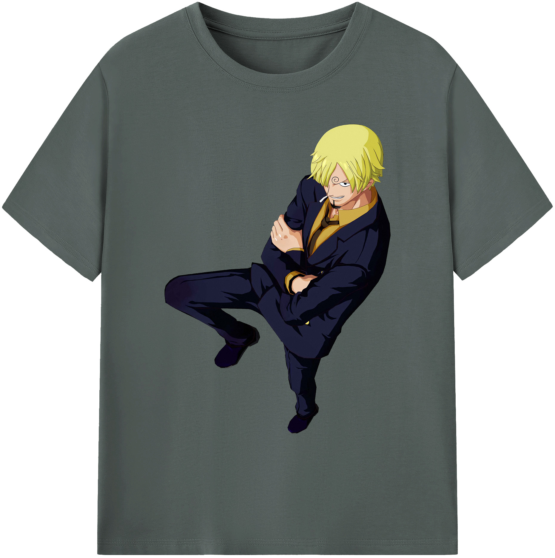 （画像用） ワンピース サンジ ONE PIECE Sanji 綿100％ メンズ半袖Tシャツ｜肌触りやわらか＆通気性